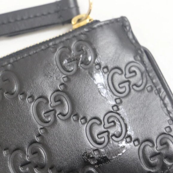 GUCCI Guccissima Black Leather Coin Case 447964 - Picture 7 of 10
